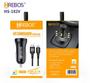 Imagem de Kit Carregador Veicular Dual USB com Cabo Micro USB V8 HREBOS HS-182 V