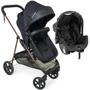 Imagem de Kit carrinho de bebê napoli preto cobre 1446ptc travel system com bebê conforto galzerano