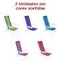 Imagem de Kit Carrinho de Praia com Avanco + 2 Cadeiras Aco 8 Posicoes Cor Sortidas  Mor 
