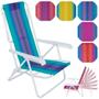 Imagem de Kit Carrinho de Praia com Avanco + Caixa Termica 34 L + 4 Cadeiras 8 Posicoes em Aco  Mor 