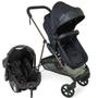 Imagem de Kit carrinho napoli trio preto cobre 1447ptc galzerano com bebê conforto e base