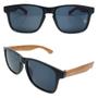 Imagem de Kit Carteira Masculina Pequena Compartimento Compacta E Óculos De Sol Bambu Madeira Masculino E Feminino Quadrado MD-05
