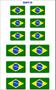Imagem de Kit Cartela 12 Adesivos Bandeira Do Brasil Resinado