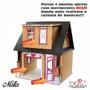 Imagem de Kit Casa Boneca Escala Barbie Garagem Milla Eco 18 Mov Ec