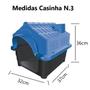 Imagem de Kit Casa Plástica N3 Médio Azul + Corda Trança Colorida 26cm