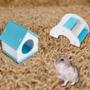 Imagem de Kit Casa Refugio + Escada Ponte P/ Roedores Hamster Pet Azul