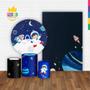 Imagem de Kit Casado Astronauta Painel Redondo Trio Capas Cilindro