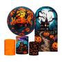 Imagem de Kit Casado Halloween Painel Redondo Trio Capas Cilindro