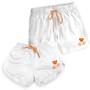 Imagem de Kit Casal Short Branco Bermuda Tactel Moda Praia Verão Estampado Urso Ted Modelo Mauricinho