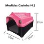 Imagem de Kit Casinha Cachorro Gato N2 Rosa + Cama Colchão Acolchoado