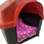 Imagem de Kit Casinha Casa N4 Resistente E Cama Colchonete Pet Rosa