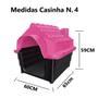 Imagem de Kit Casinha Dog N4 Rosa + Tigela Inox Oferta Chalesco 150ML