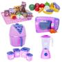 Imagem de Kit Casinha Menina Brinquedo Frutas Legumes Microondas 33Pç