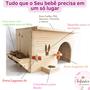 Imagem de Kit Casinha Para Coelho E Roedores Grandes C/ Porta Feno 60 cm