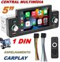 Imagem de Kit Central Multimídia Carplay 1 Din Bluetooth Espelhamento 5 Polegadas + Câmera De Ré