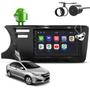 Imagem de Kit Central Multimídia Sistema Android Espelhamento Usb Bluetooth Honda City 2015 Em Diante Moldura Na Cor Black Piano