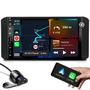 Imagem de Kit Central Multimídia Universal 7 Polegadas 2 din Carplay android auto Bluetooth Usb + Moldura compatível com etios Corolla Hilux Sw4 + Câmera de ré