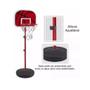 Imagem de Kit cesta basquete com bola inflador rede ajustavel 1,39cm 