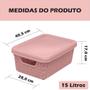 Imagem de kit Cesto Caixa Organizadora Com Tampa Multiuso Reforçada Jaguar Banheiro Geladeira Armario Cozinha 1,8, 5 e 15 Litros