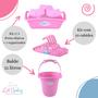 Imagem de Kit Cesto Roupa De Bebê Plastibaby com Bacia + Balde + Lixeira + Organizador + Cabide - Azul e Rosa