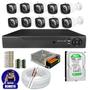 Imagem de Kit Cftv 10 Câmeras Segurança Infravermelho 20 Metros Dvr Multi Hd 16ch Acesso Remoto C/HD 500GB