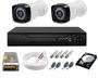 Imagem de Kit Cftv 2 Cameras Segurança Full Hd 1080p 2mp 20m Dvr Full Hd 4 Ch c/ Hd