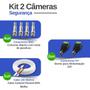 Imagem de Kit CFTV 2 Câmeras Segurança Full HD DVR 4 Canais Com HD Completo