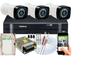 Imagem de Kit Cftv 3 Cameras Segurança digital hd Dvr Intelbras 4ch C/ HD 160GB e 100m de cabo