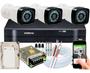 Imagem de Kit Cftv 3 Cameras Segurança digital hd Dvr Intelbras 4ch C/ HD 500GB e 100m de cabo