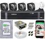 Imagem de Kit  Cftv 4 Câmeras  AHD 720p e Dvr Mhdx 1104 Intelbras C/ HD 500GB