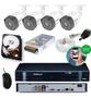 Imagem de Kit Cftv 4 Câmeras de Segurança Digital Hd vhl intelbras 20m Dvr Intelbras 4ch Mhdx 