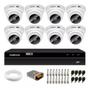 Imagem de Kit Cftv 8 Câmeras Segurança Dome 1220 Full hd com Audio Microfone Dvr Mhdx 1008c Intelbras