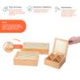Imagem de Kit chá com caixa de bambu com palhinha 4/8 nichos 3pç-Oikos