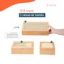 Imagem de Kit chá com caixa de bambu com palhinha 4/8 nichos 3pç-Oikos