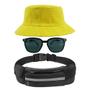 Imagem de Kit Chapéu Bucket Hat, Pochete Impermeável Saída Fone E Óculos de Sol Retangular Feminino E Masculino Clubmaster MD-39