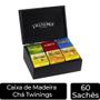 Imagem de Kit Chás Twinings Caixa de Madeira Preta com 60 Sachês