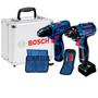 Imagem de Kit Chave de Impacto e Furadeira Bosch GDR 120-LI e GSR 120-LI 3/8" e 1/4" Com Baterias