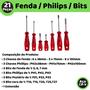 Imagem de Kit Chaves Fenda E Philips Pontas Imantada Profissional Cr-v - 31.260.21