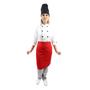 Imagem de Kit chef cozinha feminino Dolmã manga 3/4 + Avental vermelho + Chapéu preto