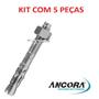 Imagem de Kit Chumbador PBA 1/4 x 2.1/4 com Porca e Arruela Ancora 5 Peças