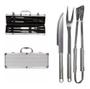 Imagem de Kit churrasco 3 peças com maleta  Inox 10x35x8cm