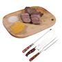 Imagem de Kit Churrasco Faca Garfo e Chaira Mor + Tabua de Carne Oval