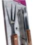 Imagem de Kit Churrasco Inox Faca Com 2 Peças Com Cabo De Madeira 35cm