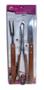 Imagem de Kit Churrasco Inox Faca Com 2 Peças Com Cabo De Madeira 35cm