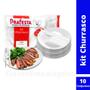 Imagem de Kit Churrasco Master Premium Luxo Cristal Serve 10 Pessoas Garfo+Faca+Prato x 10