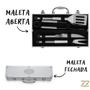 Imagem de Kit Churrasco Profissional Inox Com Maleta Churrasqueiro