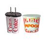Imagem de Kit Cinema Copo Refrigerante Coca + Balde Pipoca - Plasútil