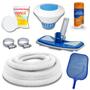 Imagem de Kit Clorador Grande + Mangueira Flutuante + Pastilha de Cloro + Peneira + Aspirador Delta + 50 Fitas Avaliar 3 em 1