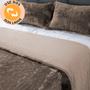 Imagem de Kit Coberdrom Queen 3 Peças Aveludado com Porta Travesseiros Dupla Face 260X240cm BF Colchões