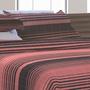 Imagem de Kit Cobre Leito Cama Solteiro 2 Peças Algodão Acochoado Listrado C/Fronhas